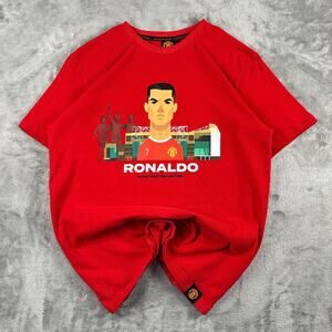 Manchester United Cristiano Ronaldo Graphic T-Shirt Red Size M